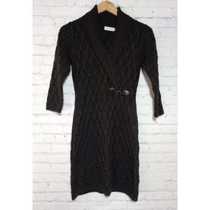 Calvin Klein Size Small Gray Turtleneck Long sleeve Sweater Dress